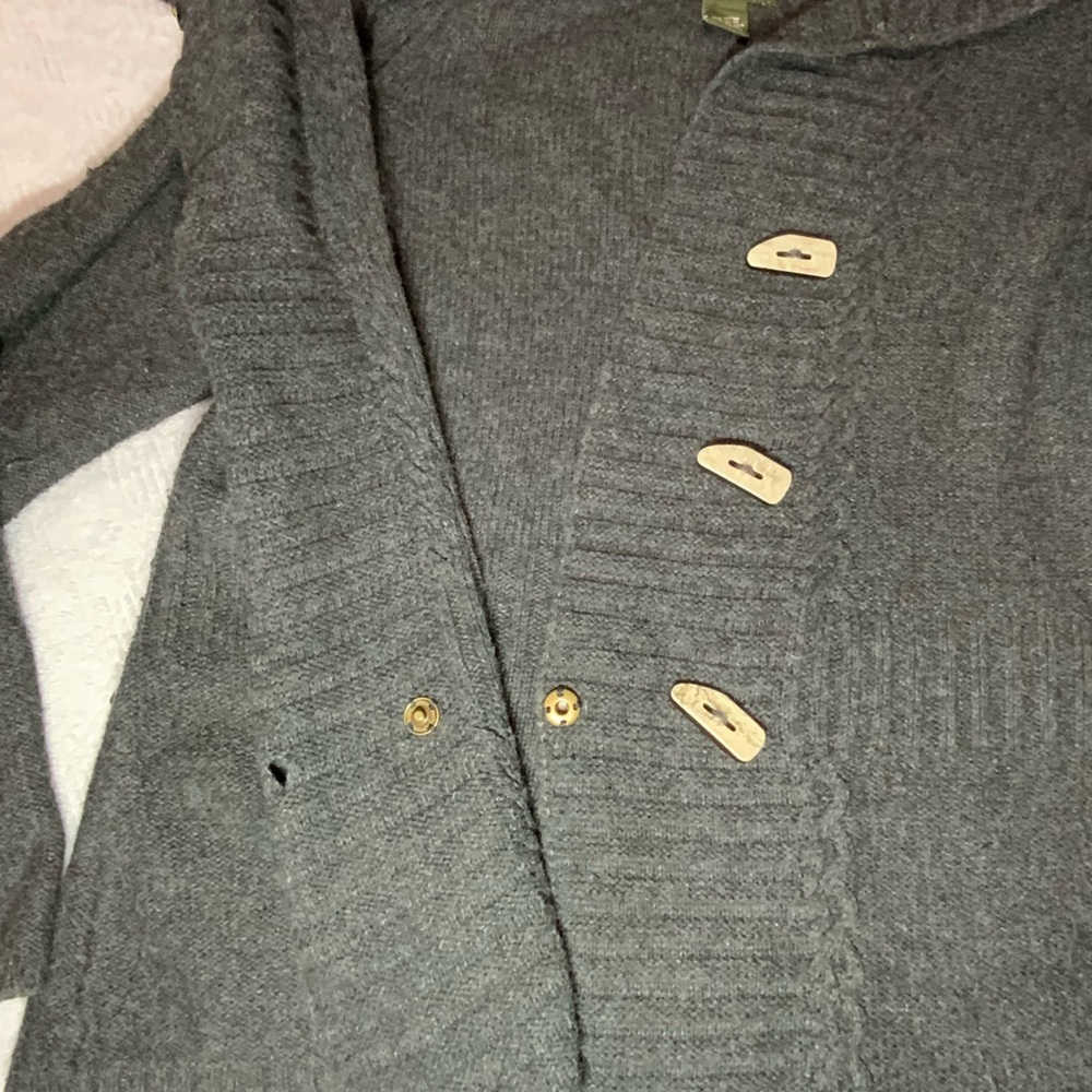 Eddie Bauer Gray Toggle Cardigan Sweater XL - Picture 4 of 13